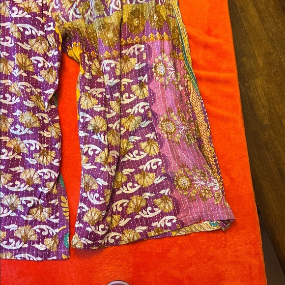 Vibrant Purple and Yellow Wide Leg Pants - Picture 12 of 12